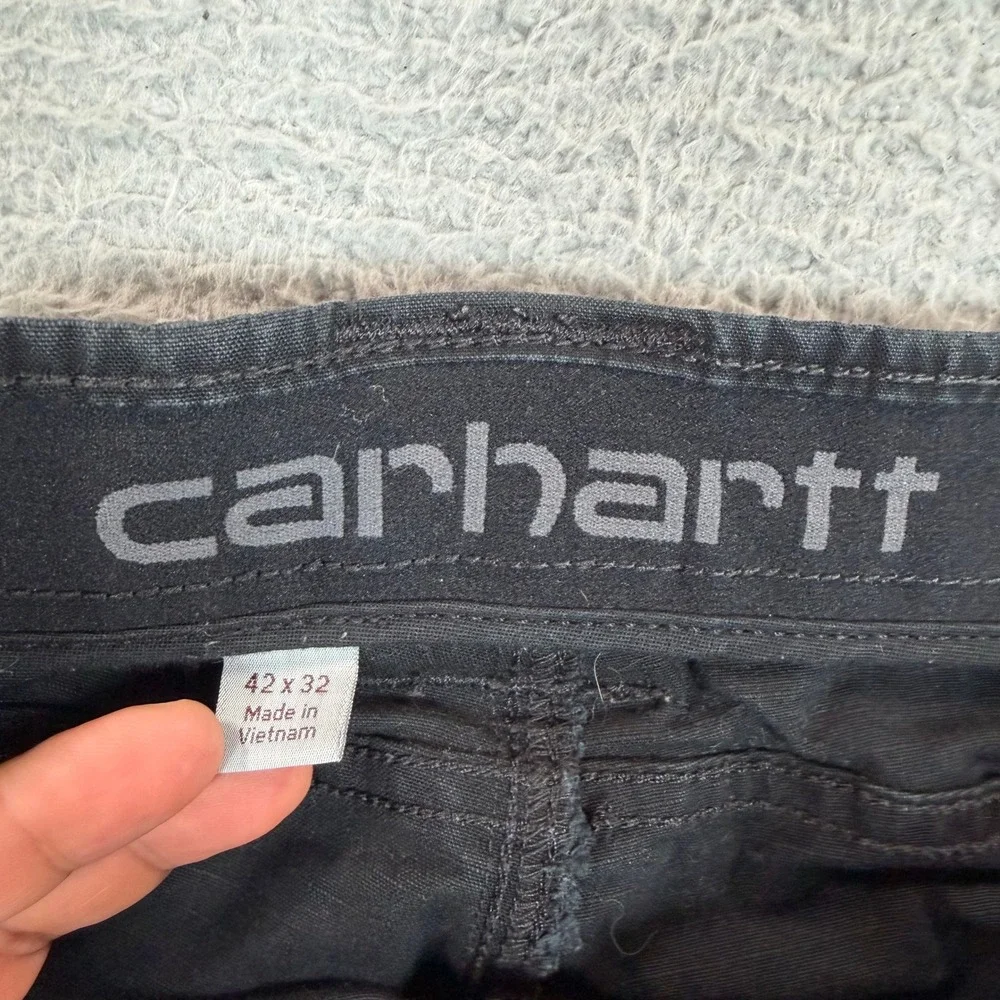 Carhartt Mens Black Rugged Flex Steel Cargo Pants Relaxed Fit 103335 BLK 42x32